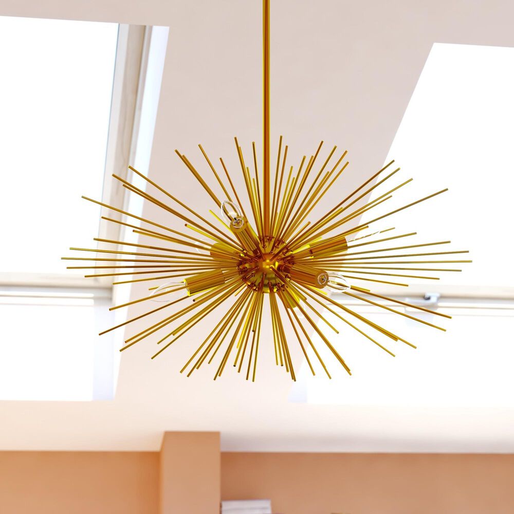 Vaxcel International Co. Ltd. Nikko 6-Light Pendant in Gold, , large