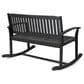 Hearth and Haven Baxter Outdoor Rocking Loveseat in Dark Grey, , large