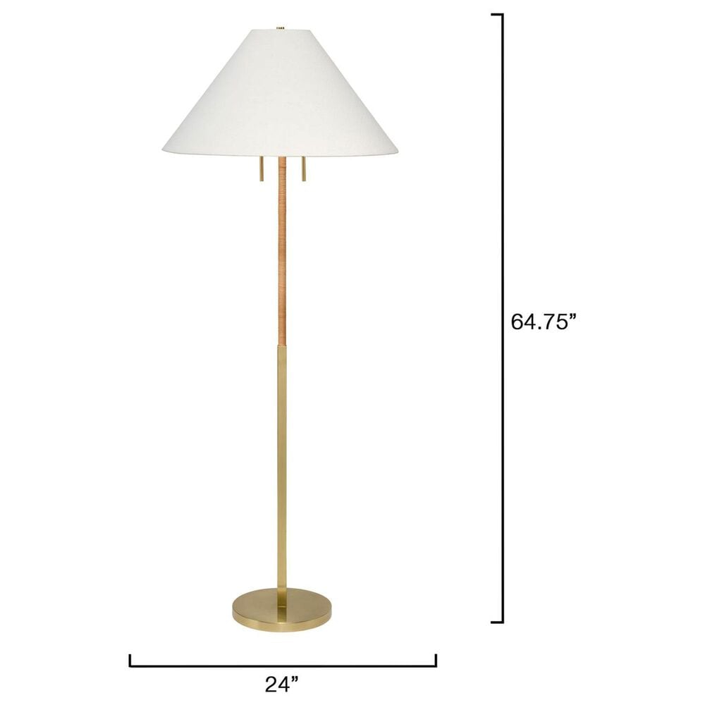 Jamie Young Hartwell Rattan Floor Lamp in Antique Brass, , large