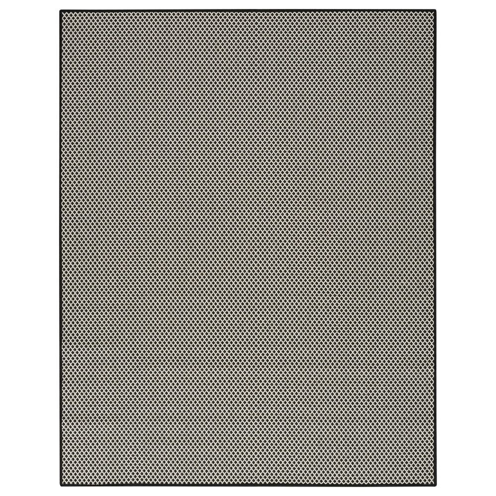Nourison Courtyard Black and White 9" x 12" Indoor/Outdoor Area Rug, , large