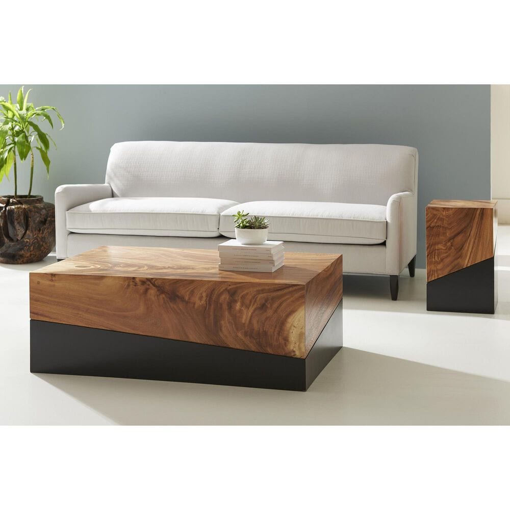 TimberHaus Geometry Coffee Table in Natural and Black, , large