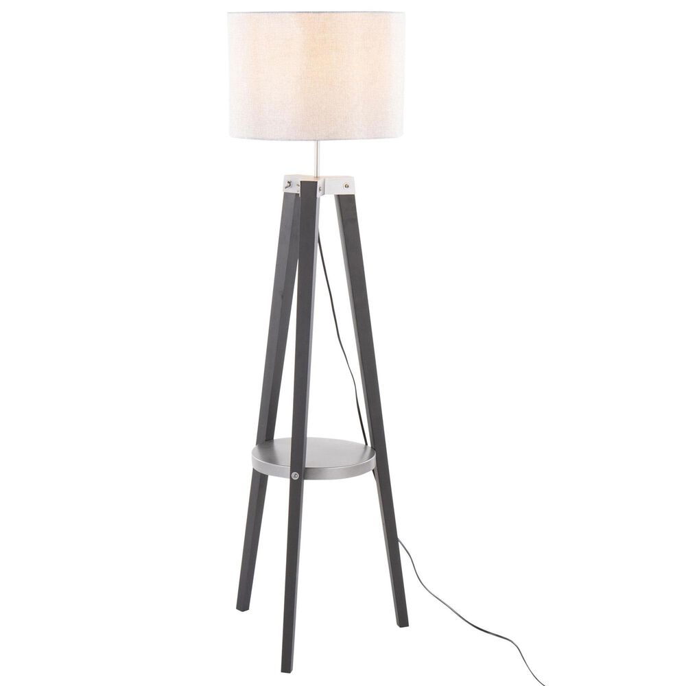 Lumisource Compass Floor Lamp in Black and Silver, , large