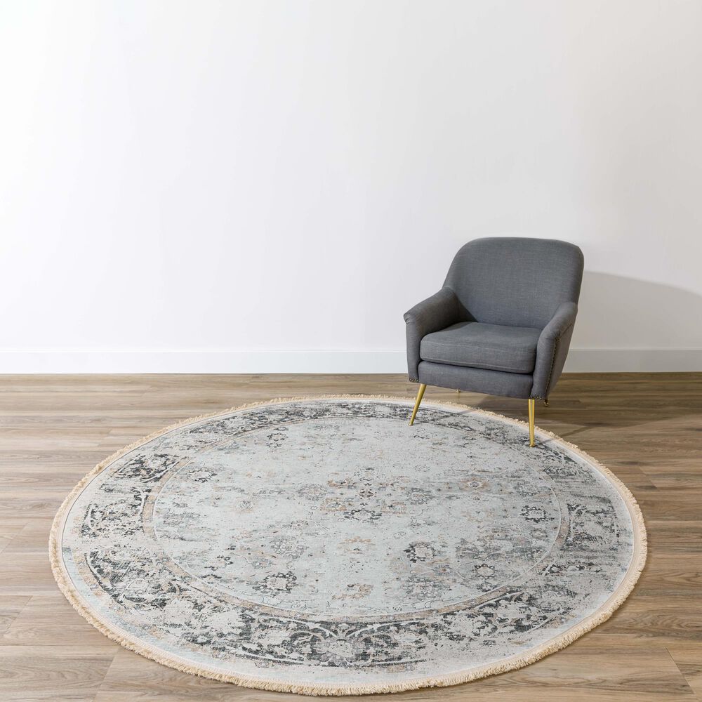 Dalyn Rug Company Marbella MB2 8&#39; Round Linen Area Rug, , large