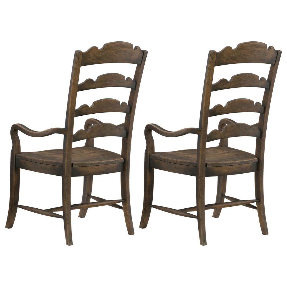 Hooker Furniture Hill Country Arm Chair in Timeworn Saddle Brown &#40;Set of 2&#41;, , large
