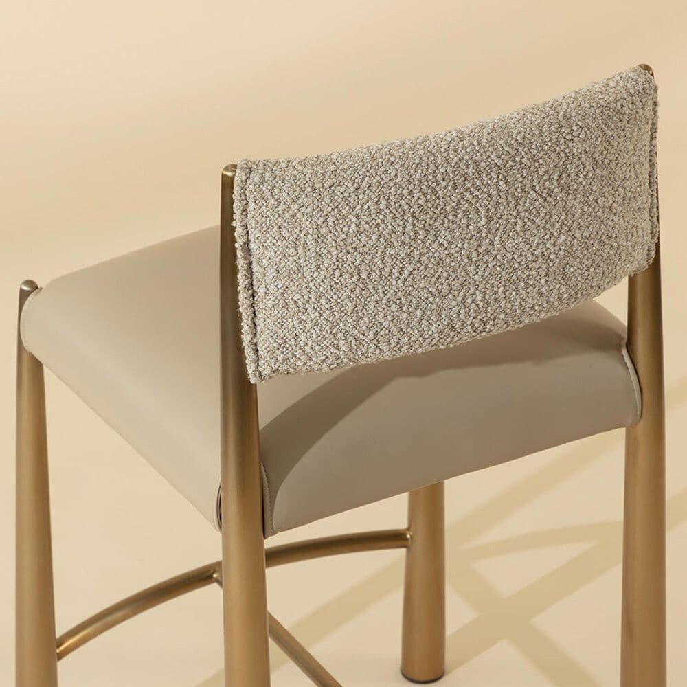 Club Collection By Sunpan Bayard Counter Stool in Napa Beige and Santa Cruz Oatmeal, , large