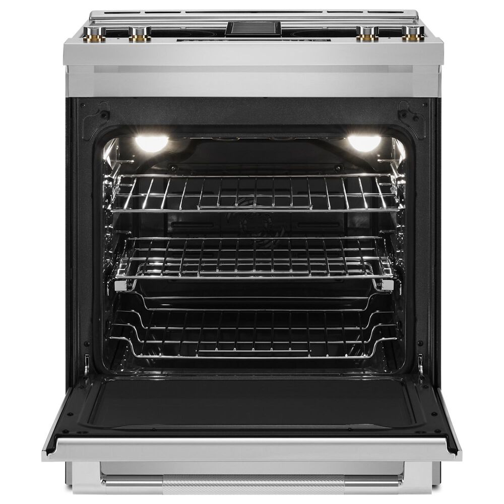 JennAir 6.2 Cu. Ft. Rise 30" Electric Downdraft Slide-In Range in Stainless Steel and Black, , large