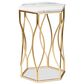 Baxton Studio Kalena End Table in White and Gold, , large