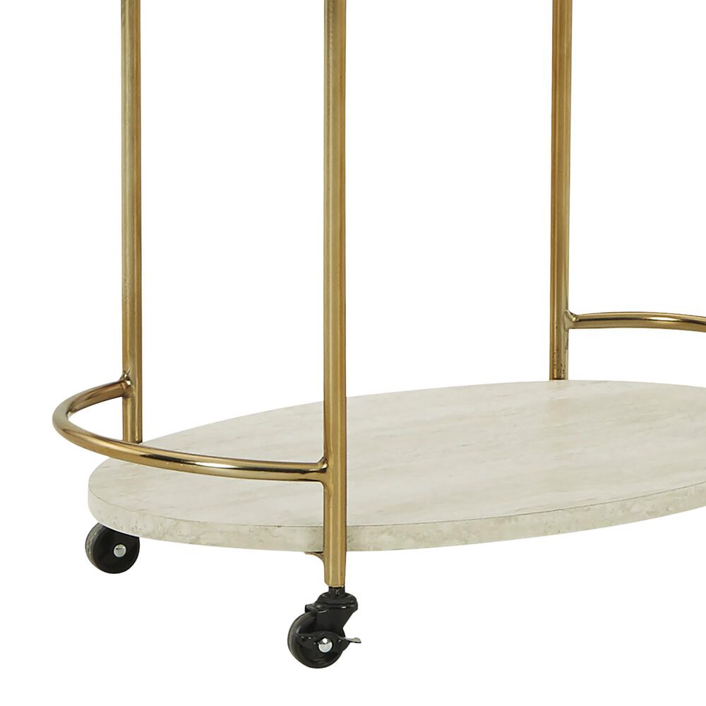 Ashley Tarica Bar Cart in Cream and Gold, , large