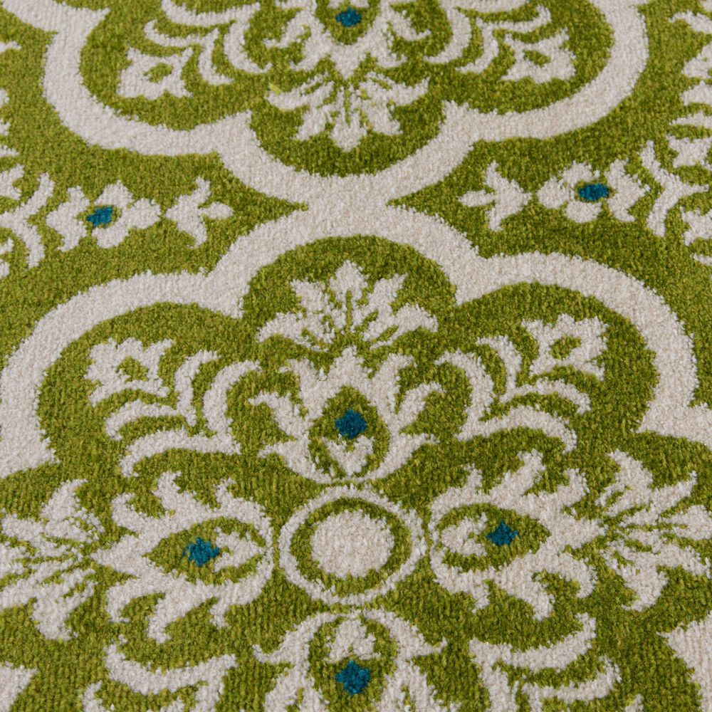 Central Oriental Terrace Tropic Contoy 7&#39;10&quot; x 9&#39;10&quot; Leaf and Snow Area Rug, , large