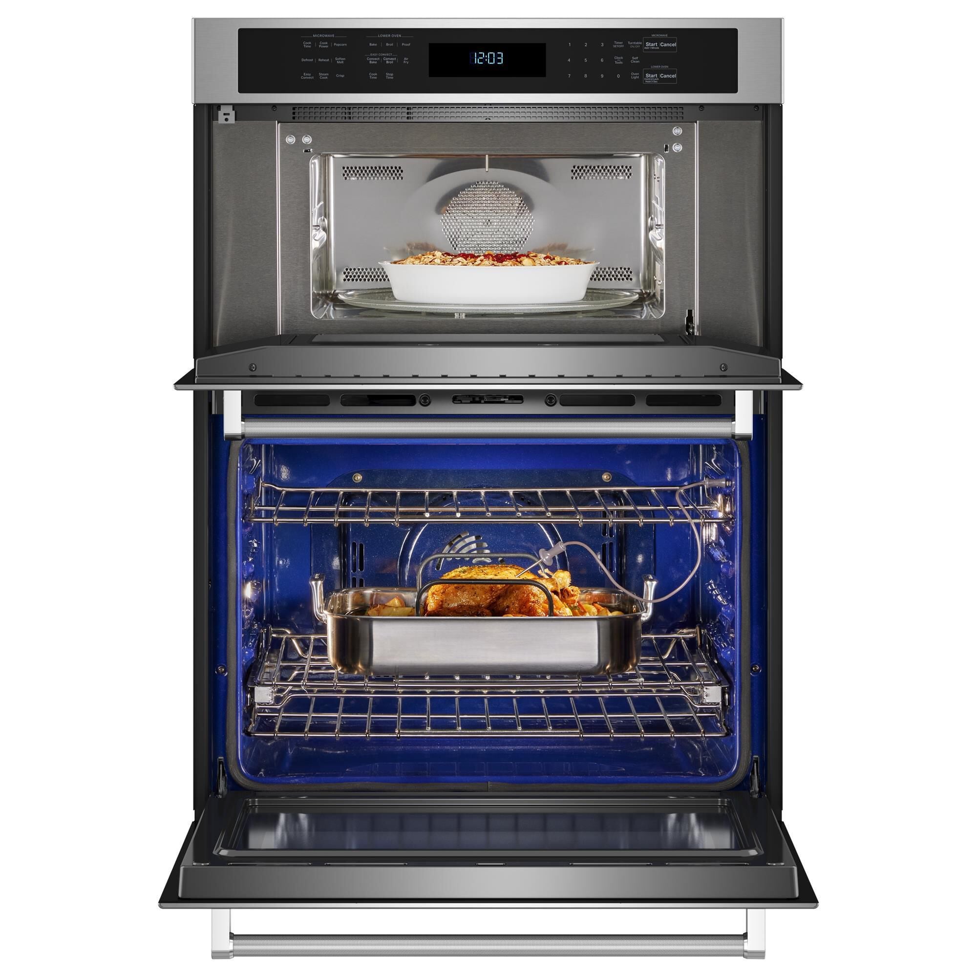 KitchenAid 2 Piece Kitchen Package with 30 Built In Combination Microwave Wall Oven and 36 Gas Cooktop in Stainless Steel