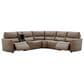 Interlochen 6-Piece Leather Power Reclining Sectional with Power Headrests in Aline Sable, , large