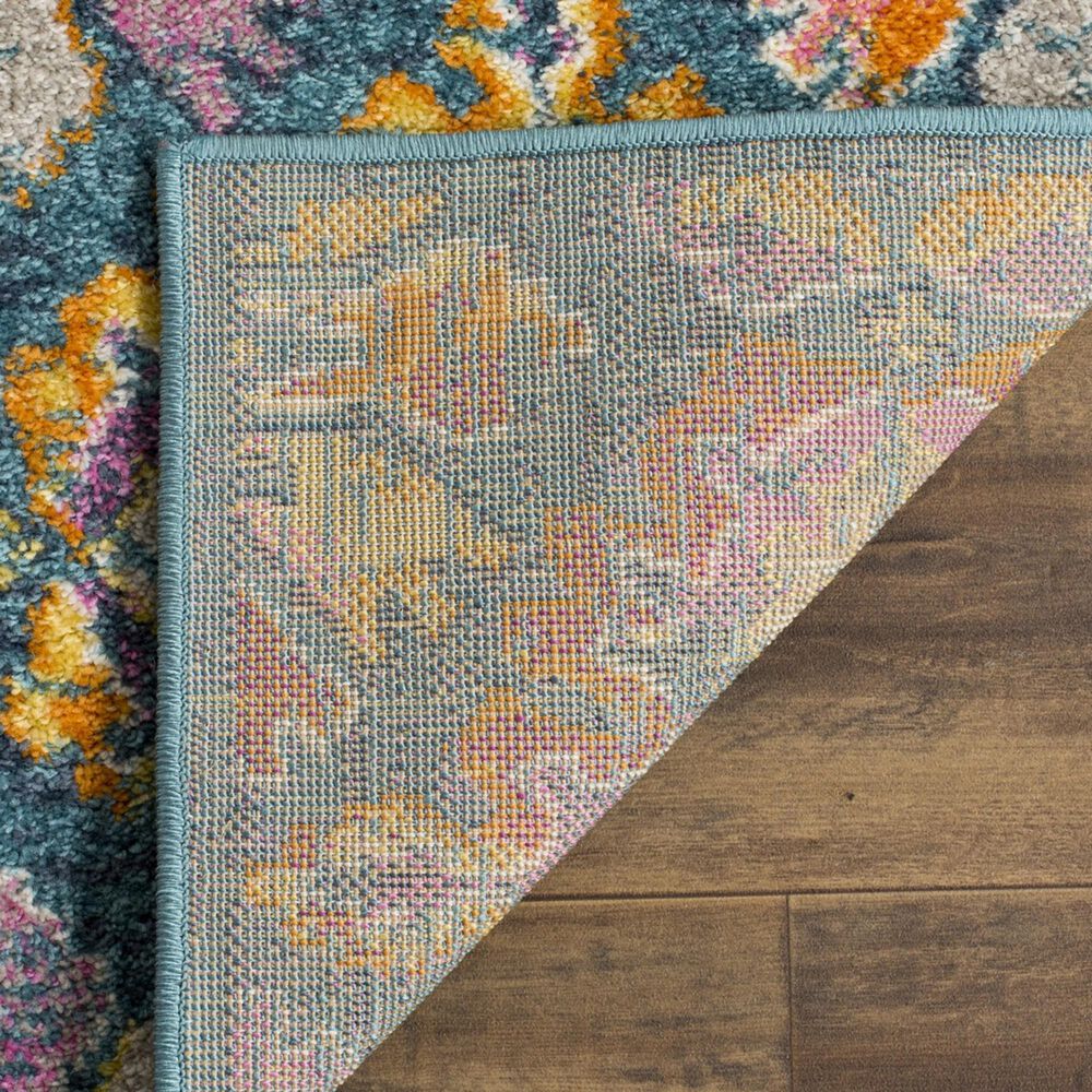 Safavieh Madison MAD144A 5&#39;1&quot; x 7&#39;6&quot; Blue and Orange Area Rug, , large