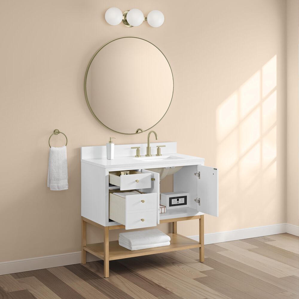 37B Isadore 36" Single Bathroom Vanity Cabinet in Bright White and White Composite Stone Top and Backsplash, , large