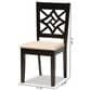 Baxton Studio Nicolette Side Chair with Sand Cushion in Dark Brown (Set of 2), , large