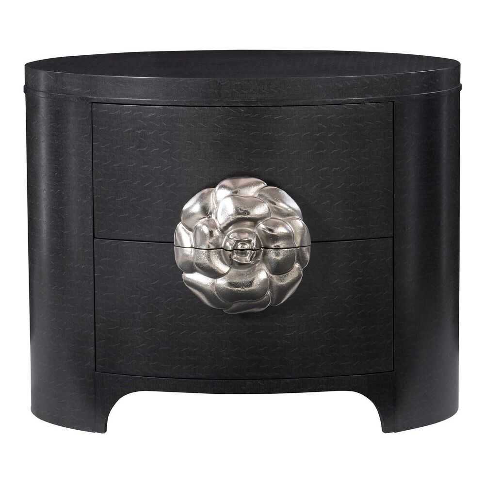 Bernhardt Silhouette 2 Drawer Nightstand in Eggshell and Onyx, , large