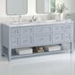 James Martin Vanities Breckenridge 72" Double Bathroom Vanity in Serenity Blue with 3 cm Carrara White Marble Top and Rectangular Sinks, , large