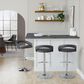 LumiSource Grotto Swivel Adjustable Bar Stool with Grey Faux Leather Upholstery in Chrome (Set of 2), , large