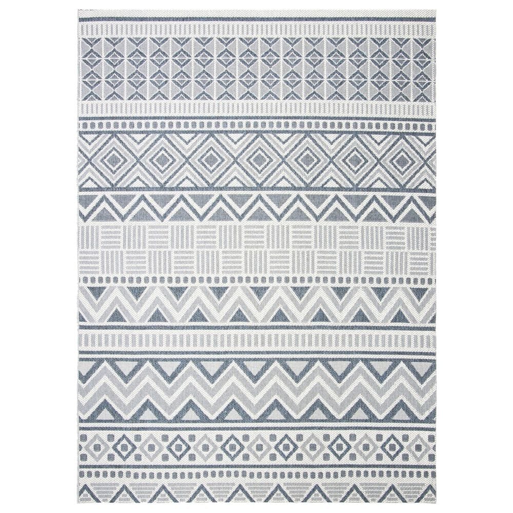 Safavieh Bermuda 8" x 10" Cream and Navy Indoor/Outdoor Area Performance Rug, , large