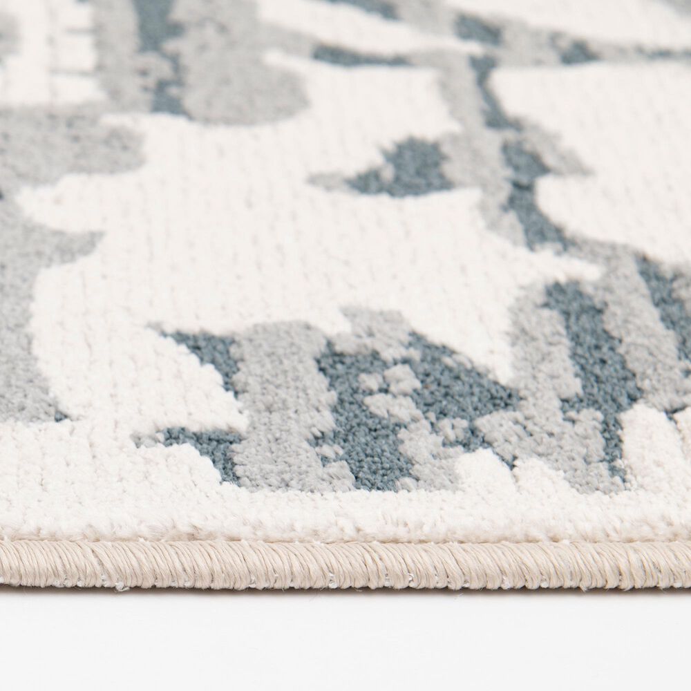 Central Oriental Heirloom Candace Champagne and Sky Blue 9'10" x 12'10" Area Rug, , large