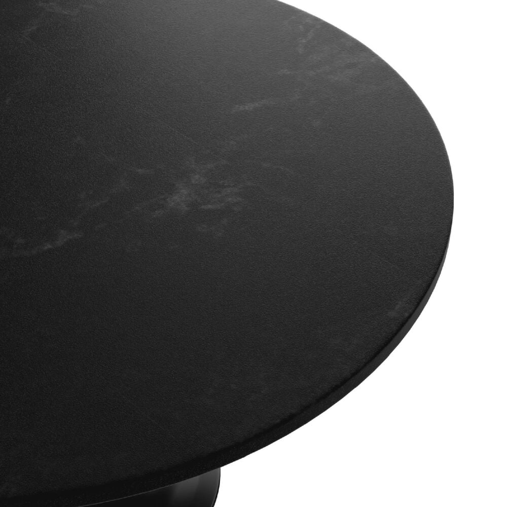 Leisuremod LeisureMod Verve Collection 48 Round Dining Table, Black Base with Black MDF Top, , large