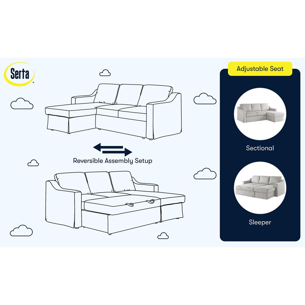 Lifestyle Solutions Haddington Stationary Convertible Sofa with Chaise in Linen, , large