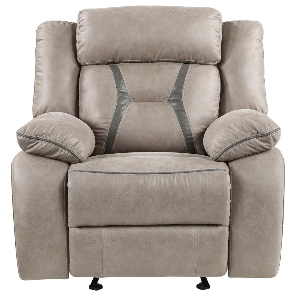 Steve Silver Tyson Manual Glider Recliner in Grey, , large