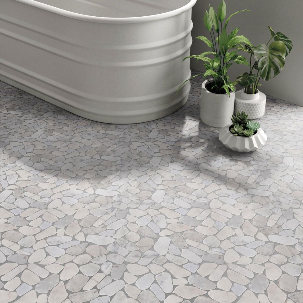 Emser Opuscar White 12" x 12" Honed Natural Stone Mosaic Sheet, , large