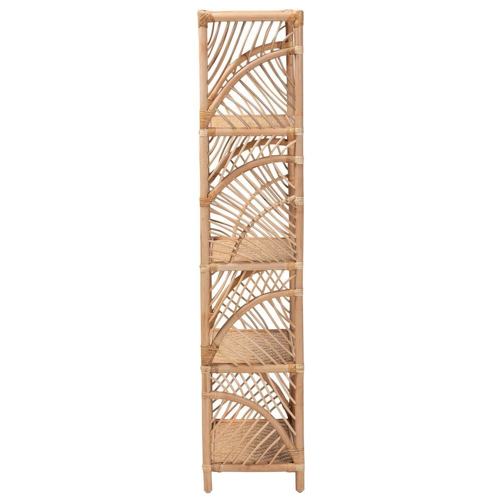 Baxton Studio Baara 4-Shelf Bookcase in Natural Brown, , large