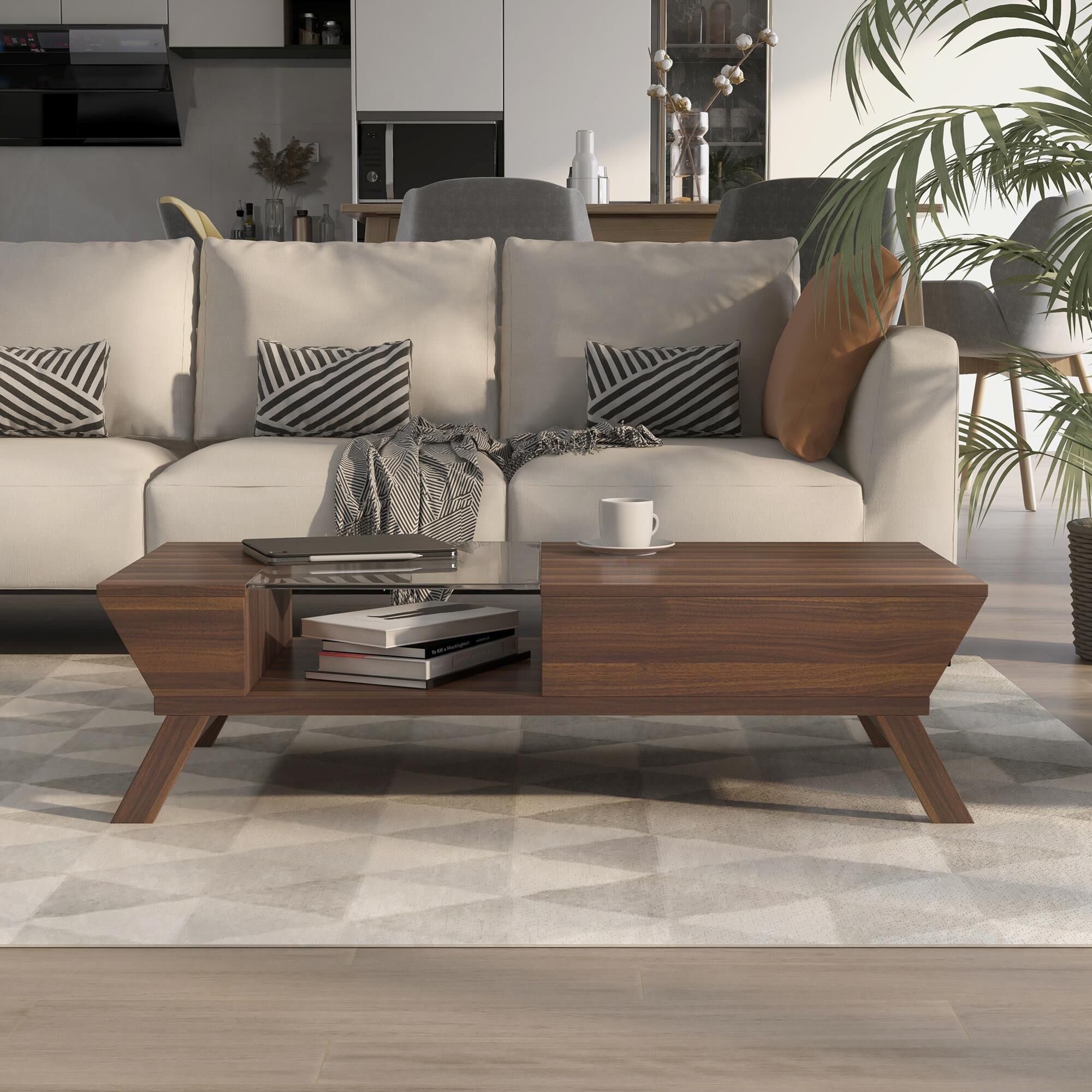 Furniture of America Parrish Coffee Table in Walnut