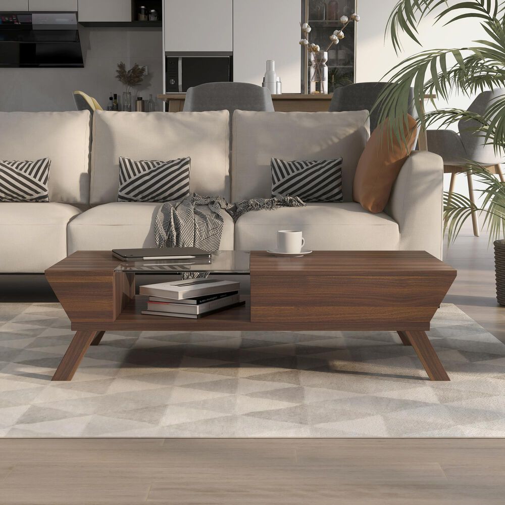 Furniture of America Parrish Coffee Table in Walnut, , large
