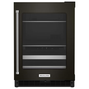 KitchenAid 24" Beverage Center with Right Hinge and Metal-Front Racks in Black Stainless Steel, , large