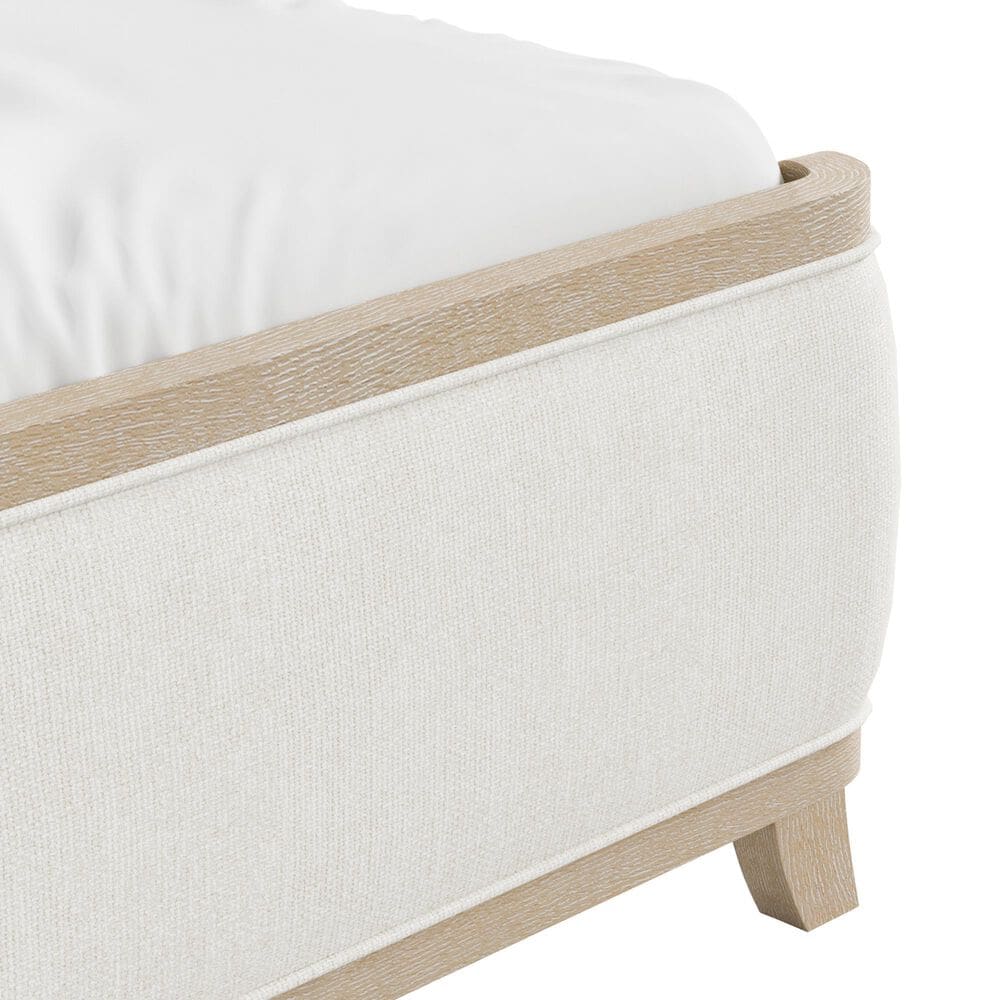 Furniture of America Candra Queen Upholstered Panel Bed in Natural Oak, , large