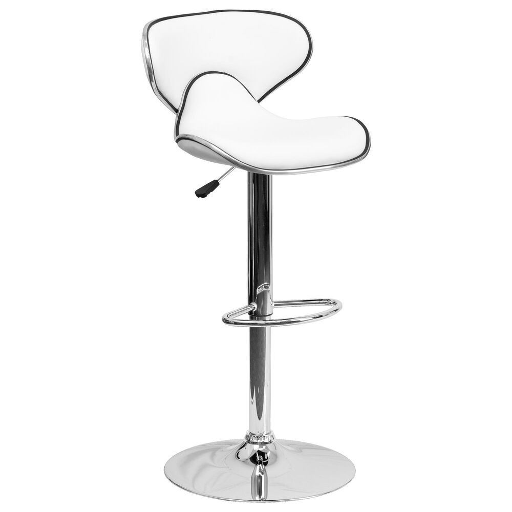 Flash Furniture Cozy Adjustable Barstool in White, , large