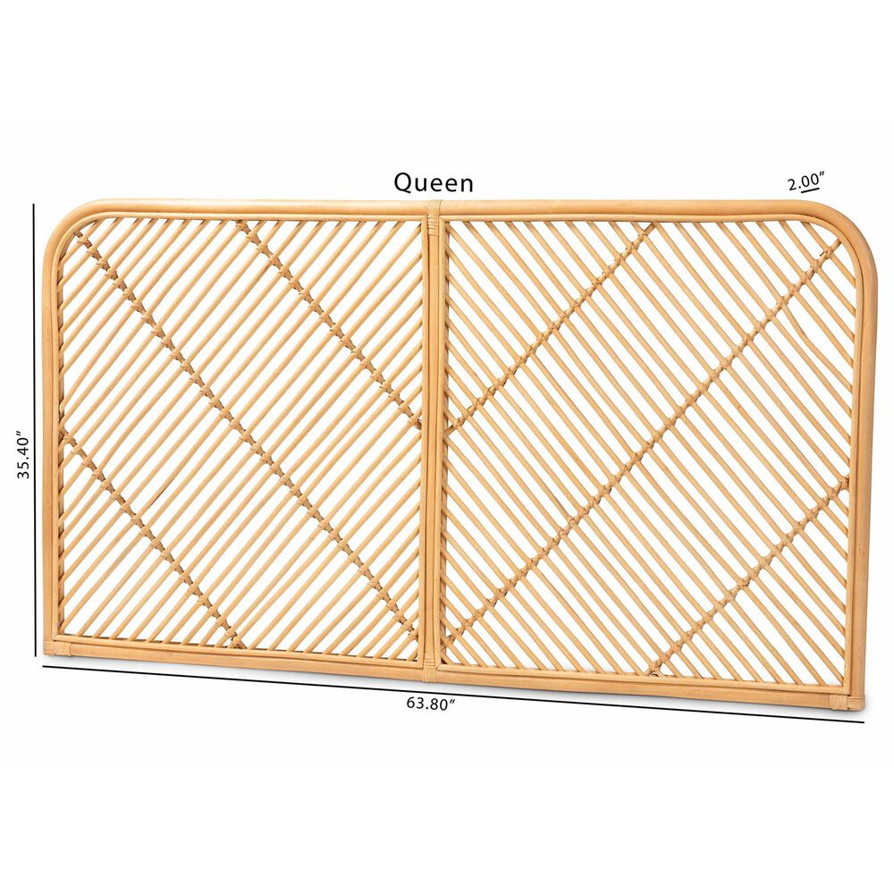 Baxton Studio Sakina Queen Panel Headboard in Natural Brown, , large