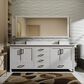 Lexora Home Jacques 72" Double Bathroom Vanity in White with 2 cm White Quartz Top and Rectangular Sinks, , large