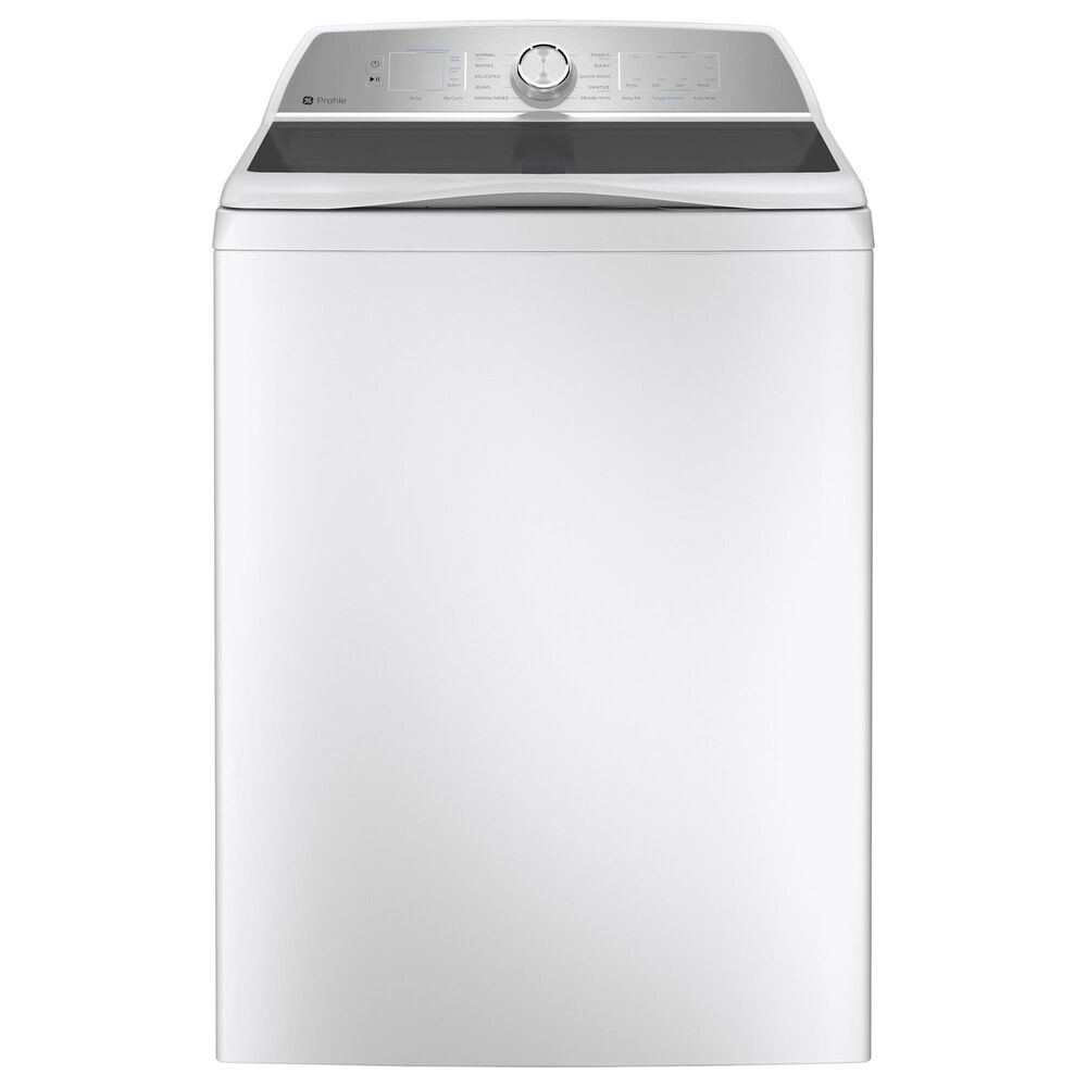 GE Profile 5 Cu. Ft. Top Load Impeller Washer and 7.4 Cu. Ft. Electric Dryer Laundry Pair in White, , large