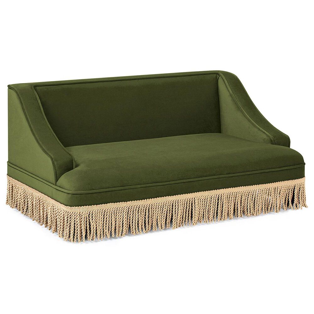 Jennifer Taylor Home Duchess 33" Medium Princess Pet Bed Sofa with Fringe Skirt in Olive Green, , large