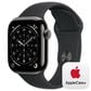 Apple Watch Series 11 (GPS+Cellular) 42mm Titanium Case with Black Sport Band - M/L in Slate and 2-Year AppleCare+, , large