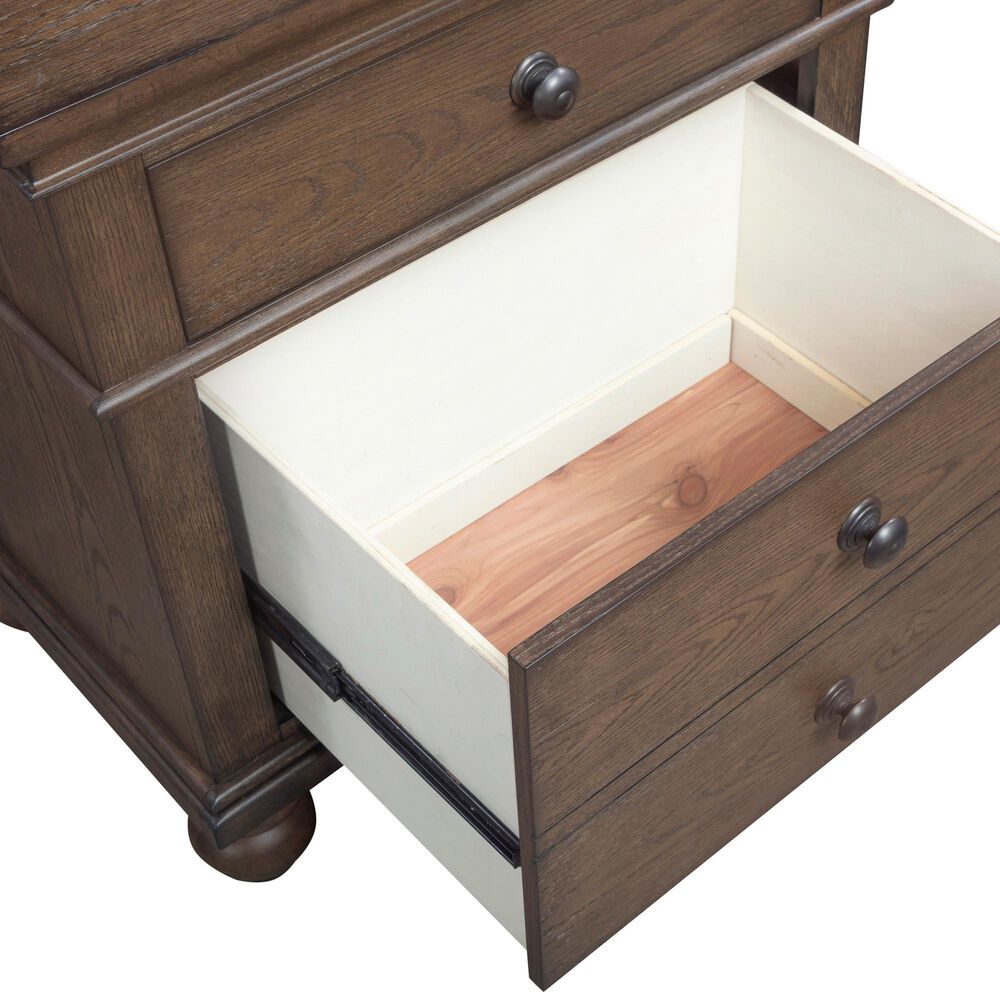 Riva Ridge Oxford Queen Panel Storage Bed with Two Nightstands in Cocoa with USB Ports, , large