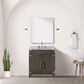 Lexora Home Laurel 30" Single Bathroom Vanity in Brown Oak with White Carrara Marble Top and Rectangular Sink, , large