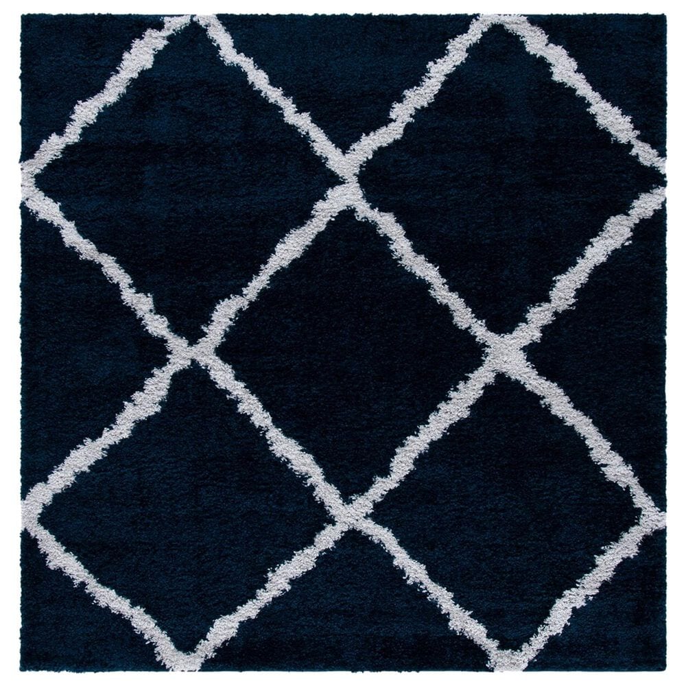 Safavieh August Shag 6"7" Square Navy and Ivory Area Rug, , large