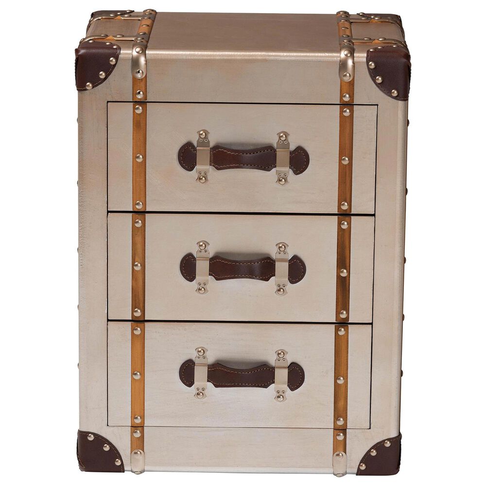 Baxton Studio Naylor 3-Drawer Cabinet in Matte Bronze, , large