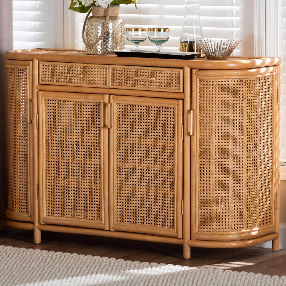 Baxton Studio McKenna 2-Drawer Sideboard in Light Honey, , large