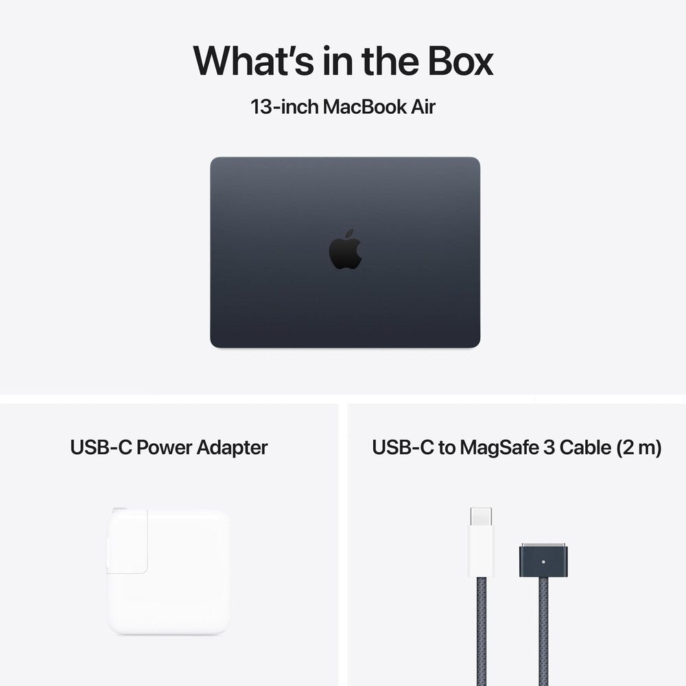 Apple MacBook Air 13.6&quot; Laptop - Apple M4 chip 10-core CPU - 24GB RAM - 10-core GPU - 512GB SSD in Midnight with 3-Year AppleCare+, , large