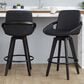 LumiSource Cosmo 26" Swivel Counter Stool with Black Upholstery in Black (Set of 2), , large