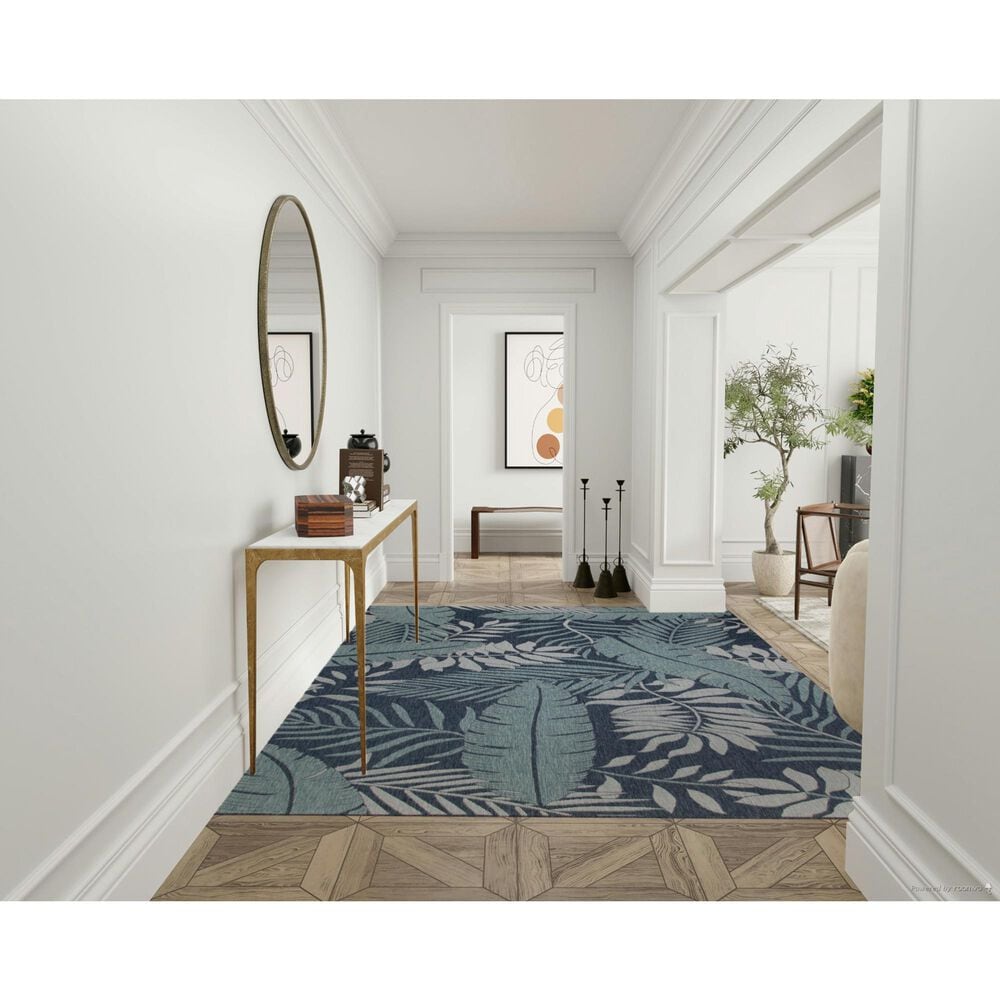 Nourison Garden Oasis GOA02 Navy 8&#39; x 10&#39; Indoor/Outdoor Area Rug, , large