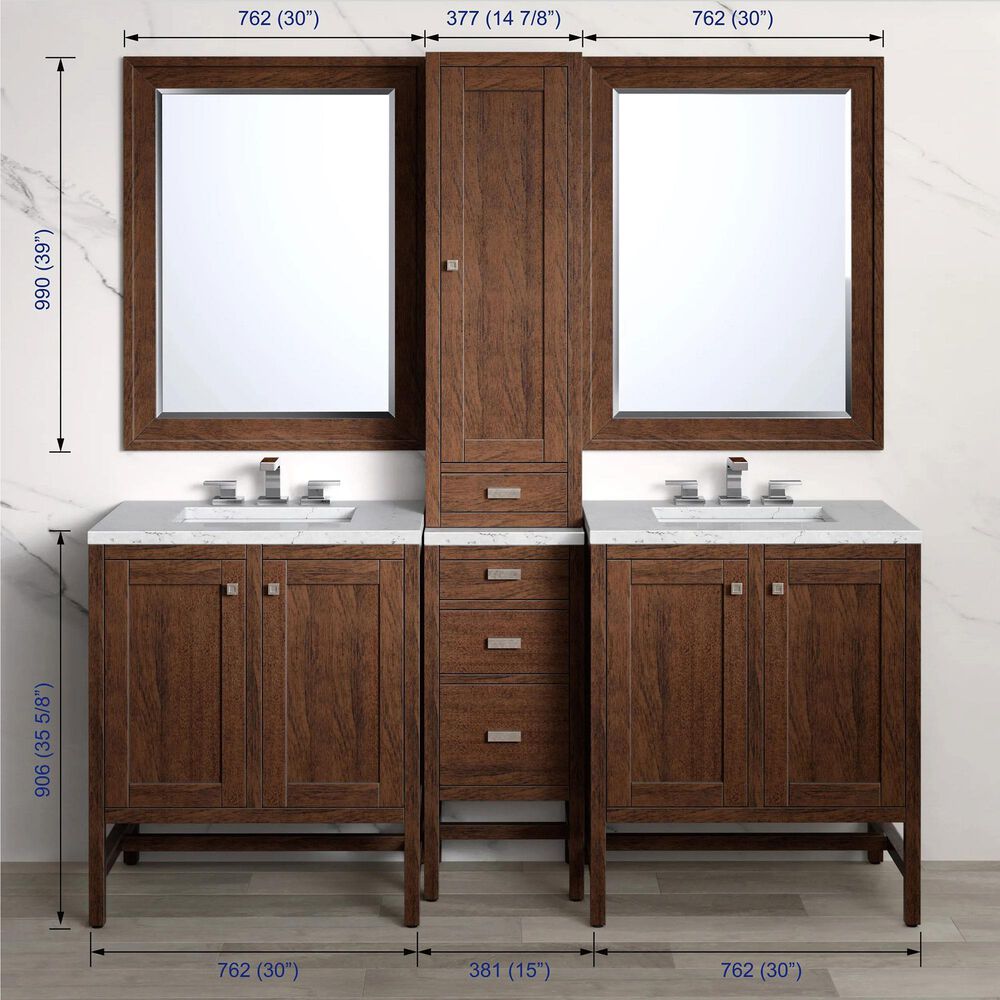 James Martin Addison 12&quot; Petite Tower Hutch - Right in Mid Century Acacia, , large
