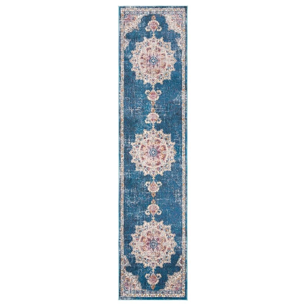 Safavieh Aria ARA103N 2" x 8" Blue and Ivory Runner, , large