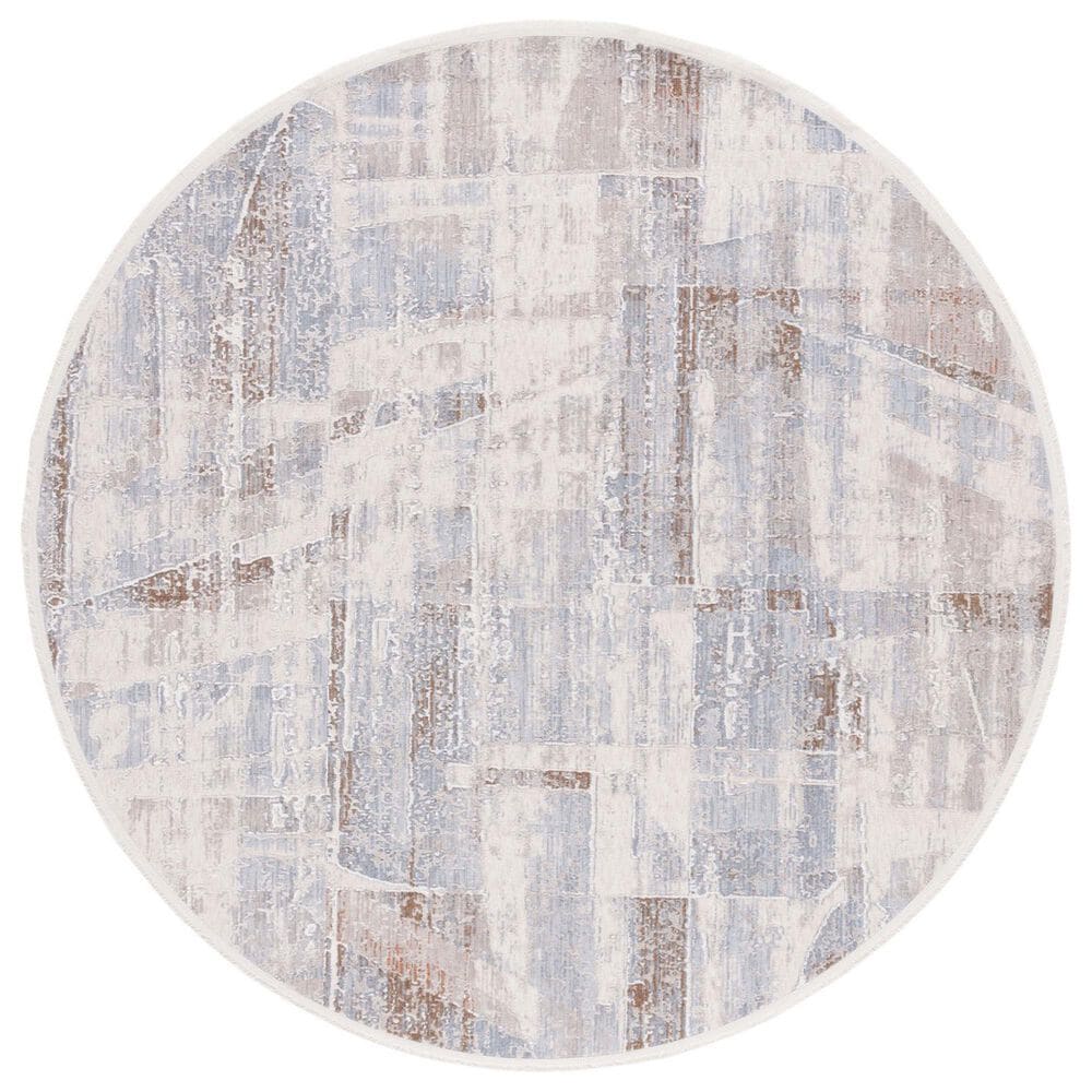 Safavieh Marmara MRM306B 6"7" Round Beige, Blue and Rust Area Rug, , large