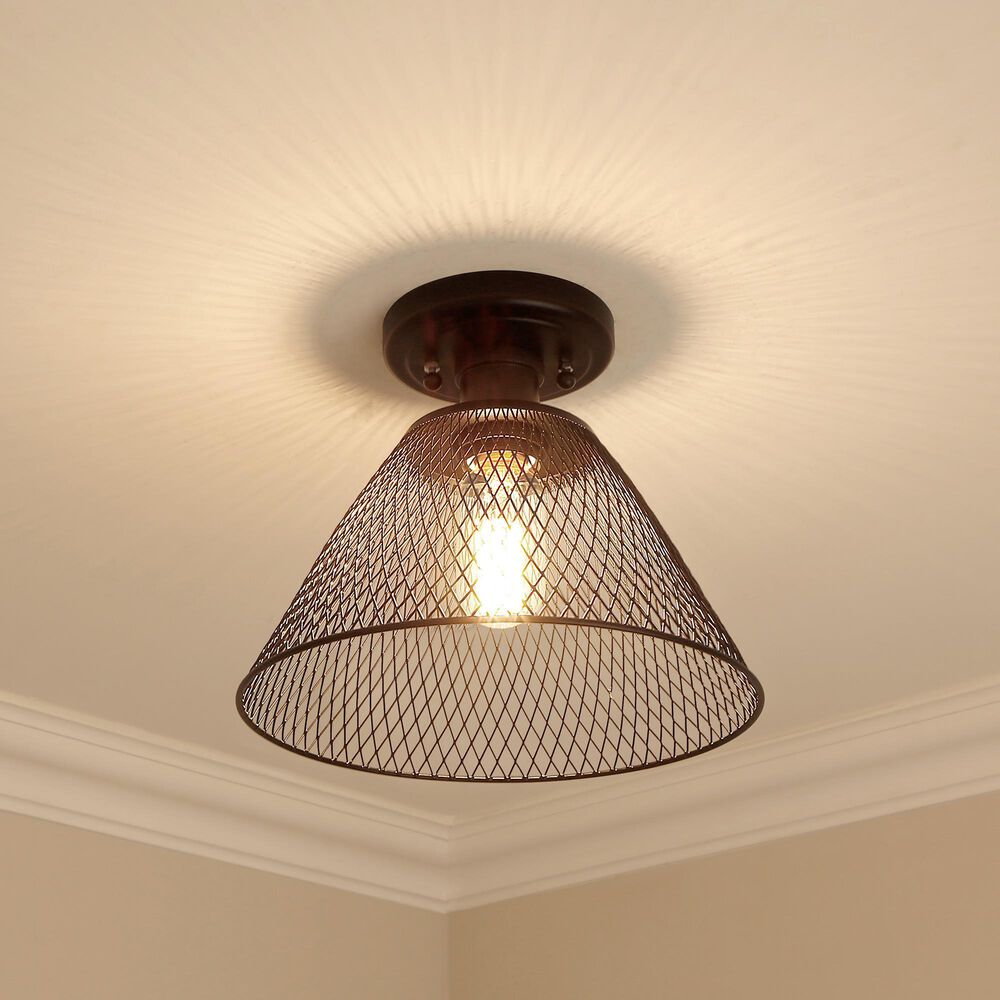Golden Lighting Carver 1-Light Semi-Flush in Matte Black, , large